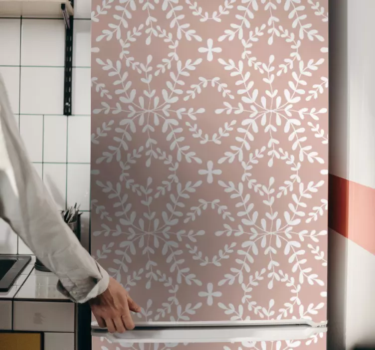 냉장고 스티커 플로랄 모티프 커버 - TenStickers