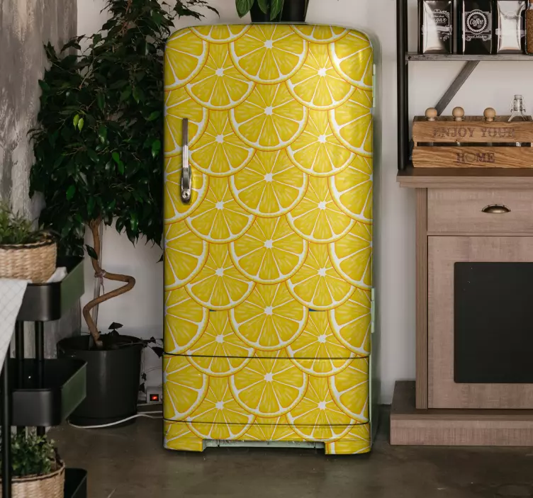 냉장고 스티커 레몬 슬라이스 컨셉 - TenStickers
