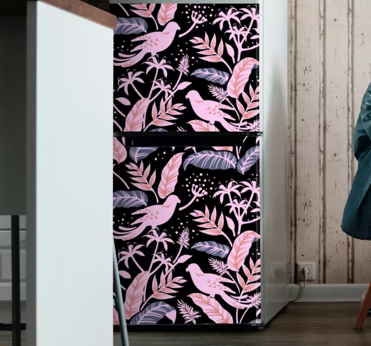 냉장고 스티커 열대조류 컨셉 - TenStickers