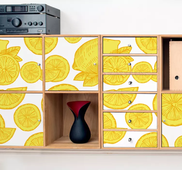과일 벽 스티커 레몬 슬라이스 패턴 - TenStickers