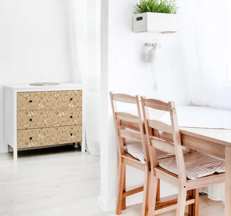 가구 스티커 가을 꽃 패턴 - TenStickers