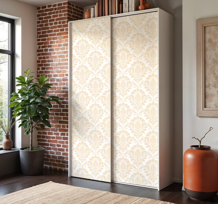 가구 스티커 베이지색 다마스크 패턴 - TenStickers