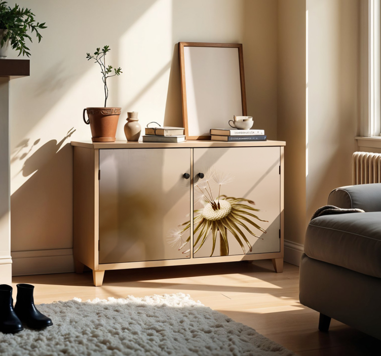 가구 스티커 베이지색 민들레 - TenStickers