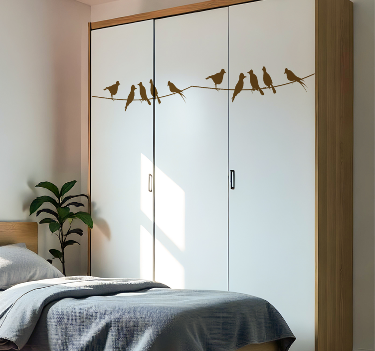 가구 스티커 전선 위의 새들 - TenStickers