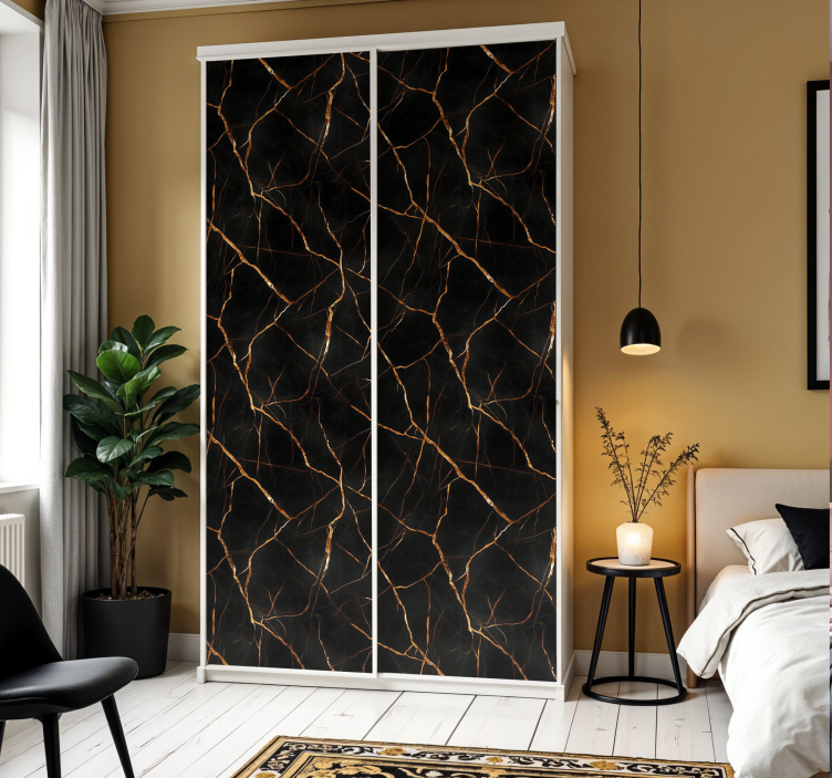 가구 스티커 검은 대리석 - TenStickers