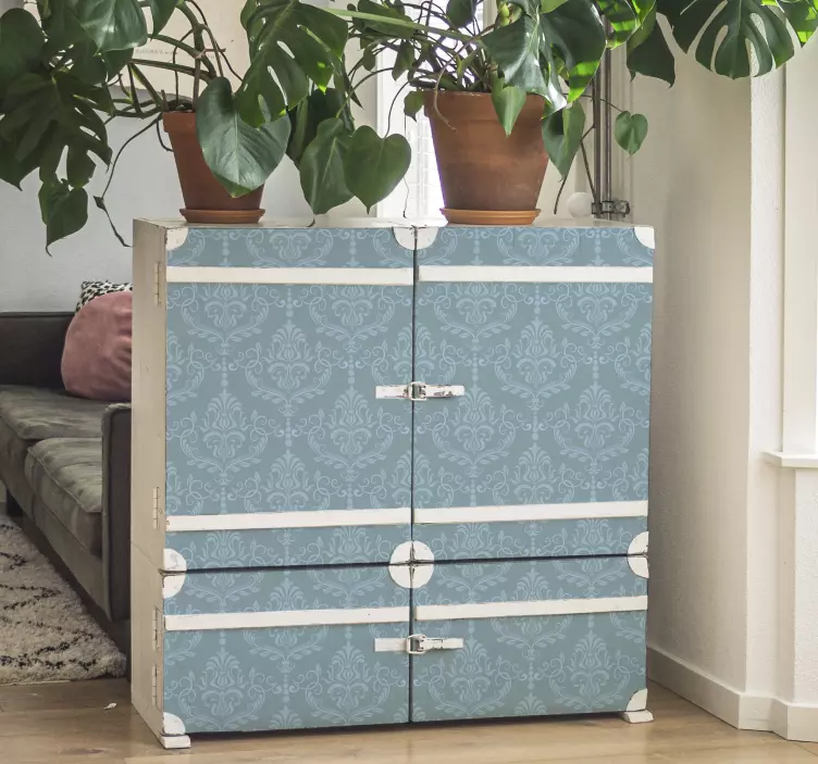 가구 스티커 블루 우아한 바로크 - TenStickers