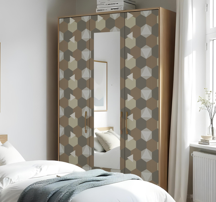 가구 스티커 갈색 육각형 - TenStickers