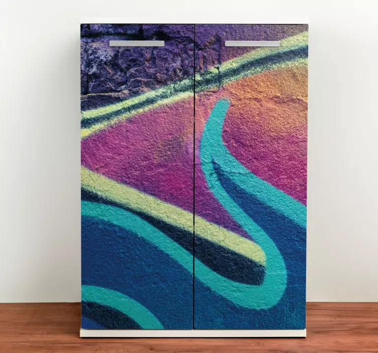 가구 스티커 다채로운 파도 디자인 - TenStickers