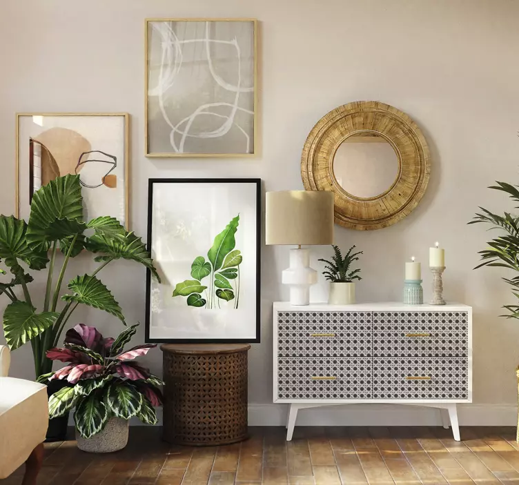 가구 스티커 현대적인 잎 패턴 - TenStickers