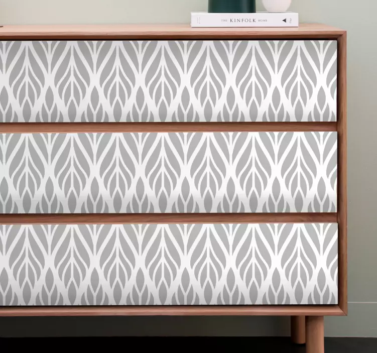 가구 스티커 우아한 잎사귀 패턴 - TenStickers