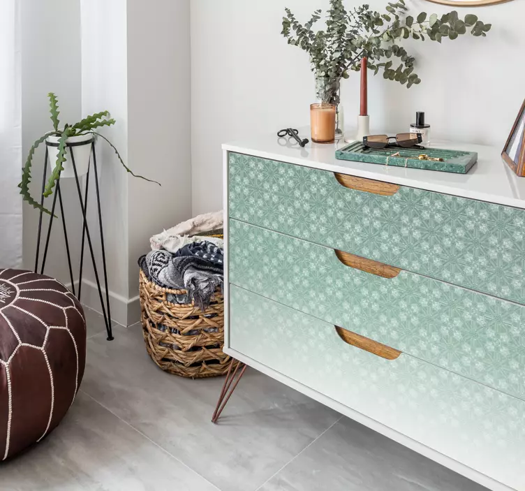 가구 스티커 플로럴 페이드 패턴 - TenStickers