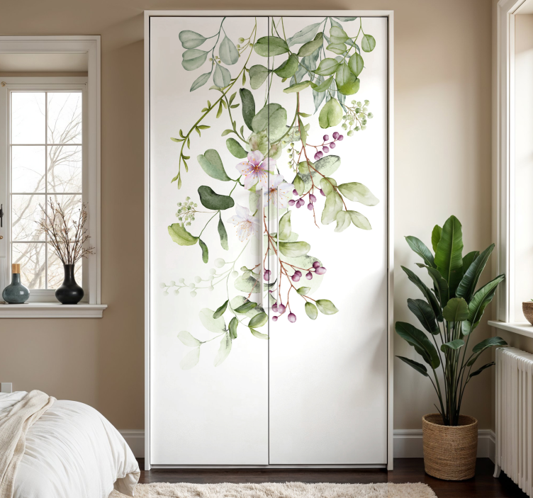 가구 스티커 꽃과 잎 - TenStickers