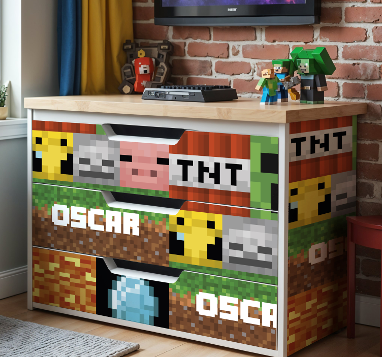 가구 스티커 게임 기하학적 패턴 - TenStickers