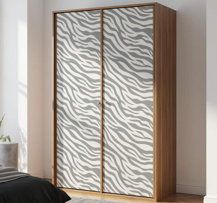 가구 스티커 회색 얼룩말 - TenStickers