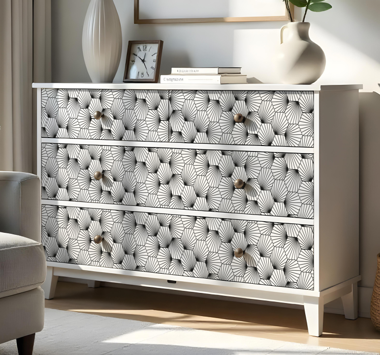 가구 스티커 육각형 패턴과 선 - TenStickers