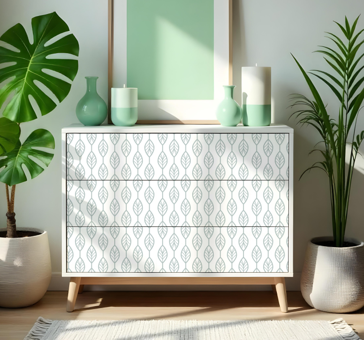 가구 스티커 윤곽선 잎사귀 - TenStickers