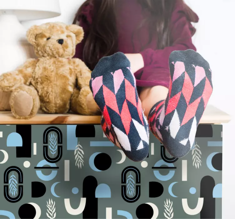 가구 스티커 패턴 그레이 디자인 - TenStickers