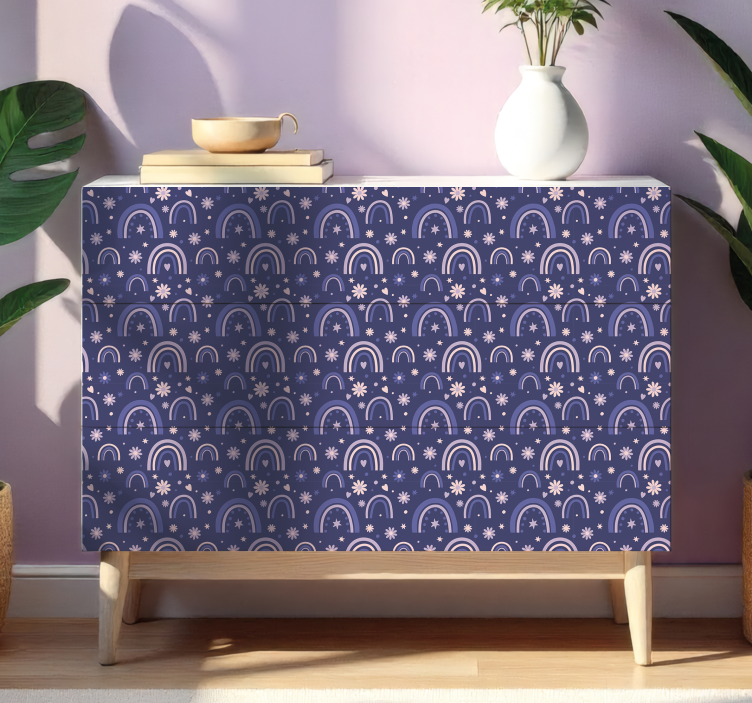 가구 스티커 보라색 무지개 - TenStickers