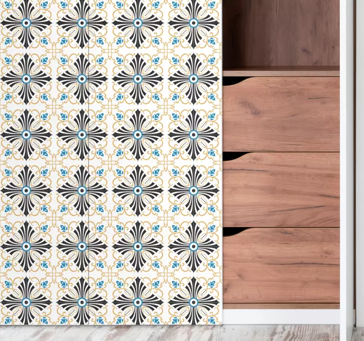 가구 스티커 복고풍 식물 타일 - TenStickers