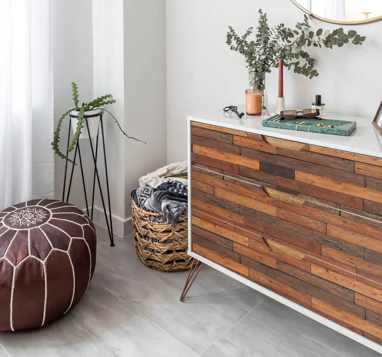 가구 스티커 시골 나무판 질감 - TenStickers