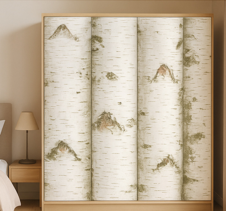 가구 스티커 흰색 나무 디자인 - TenStickers