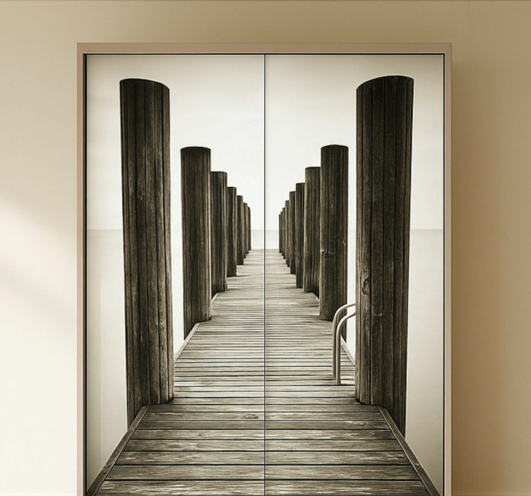 가구 스티커 나무 데크 - TenStickers