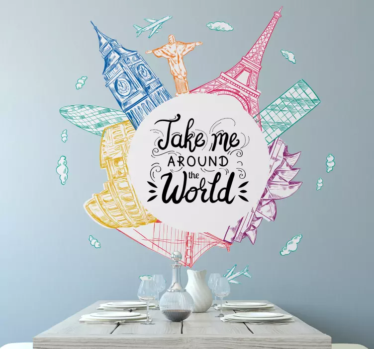 전세계 보석 여행 스티커 - TenStickers