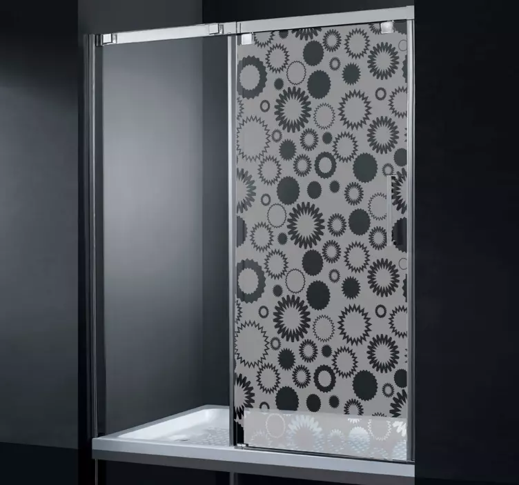 기하학적 꽃 모양의 샤워 데칼 - TenStickers