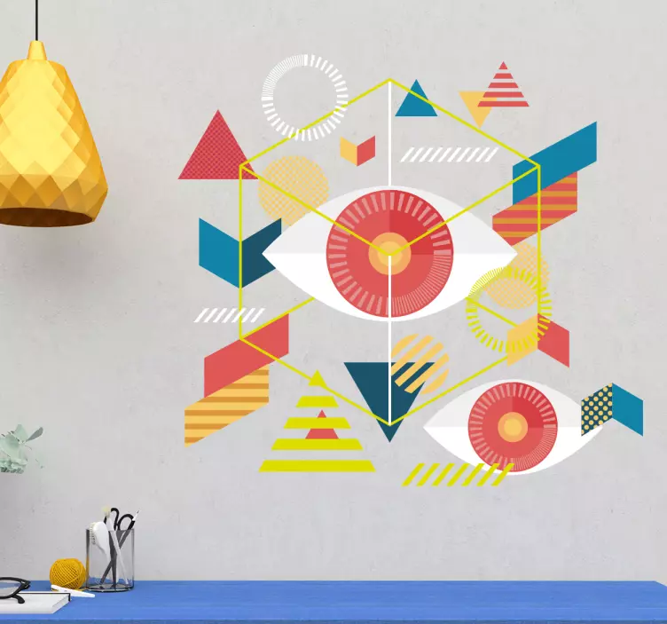 모양의 벽 스티커 기하학적 눈 패턴 - TenStickers
