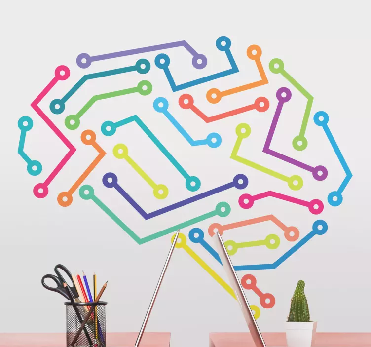 모양의 벽 스티커 다채로운 신경 연결 - TenStickers