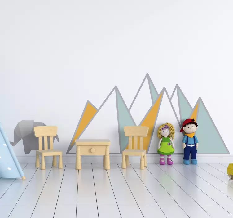 코끼리 동물 데칼과 기하학적 스타일 - TenStickers