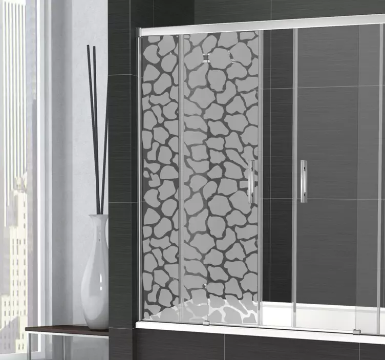 기린 패턴 샤워 스티커 - TenStickers