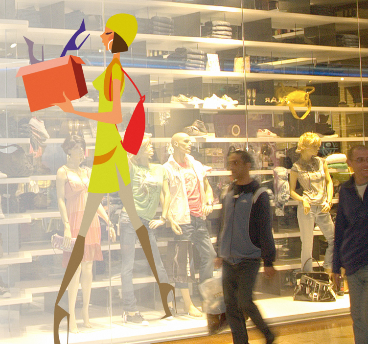 매력적인 여성 구매자 스티커 - TenStickers