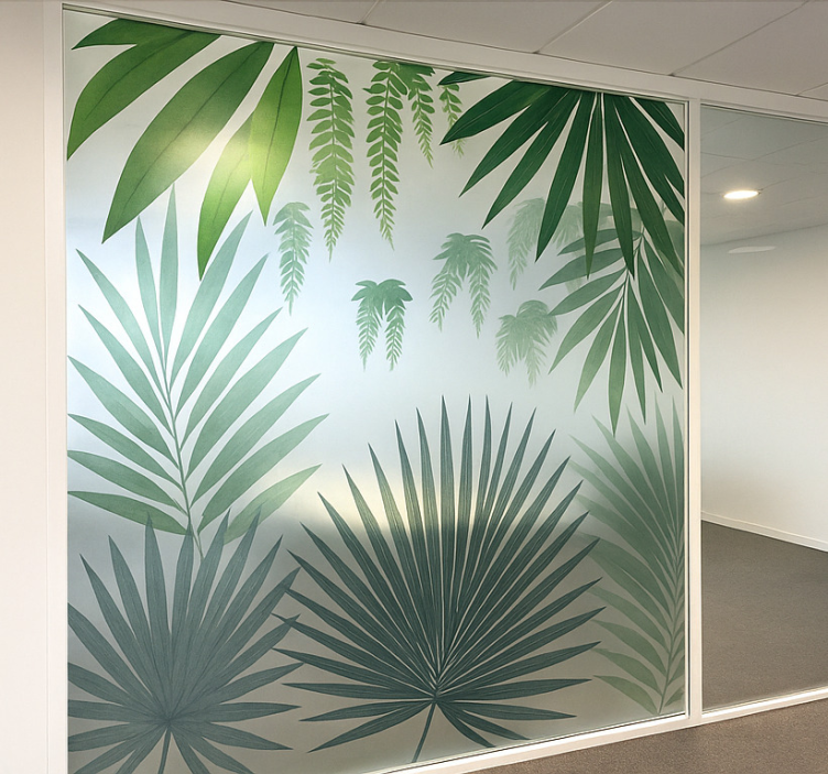 창문 스티커 야자수 잎 모티브 - TenStickers