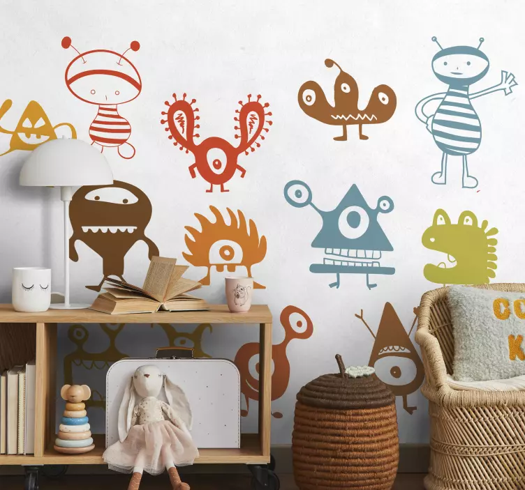 외계인 괴물의 그룹 스티커 - TenStickers