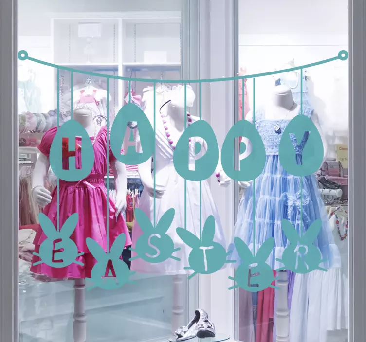 행복한 부활절 스티커 매달려 - TenStickers