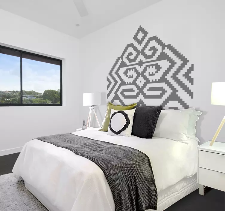 머리판 벽 스티커 기하학적 패턴 모티프 - TenStickers