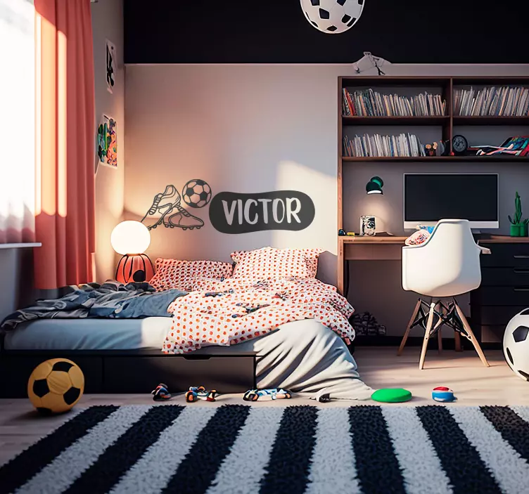 축구 벽 스티커 캐베세로 부타스와 페롤라 - TenStickers