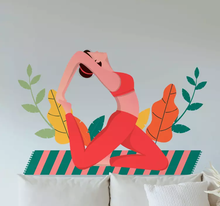 건강 및 미용 벽 스티커 요가 포즈 일러스트 - TenStickers