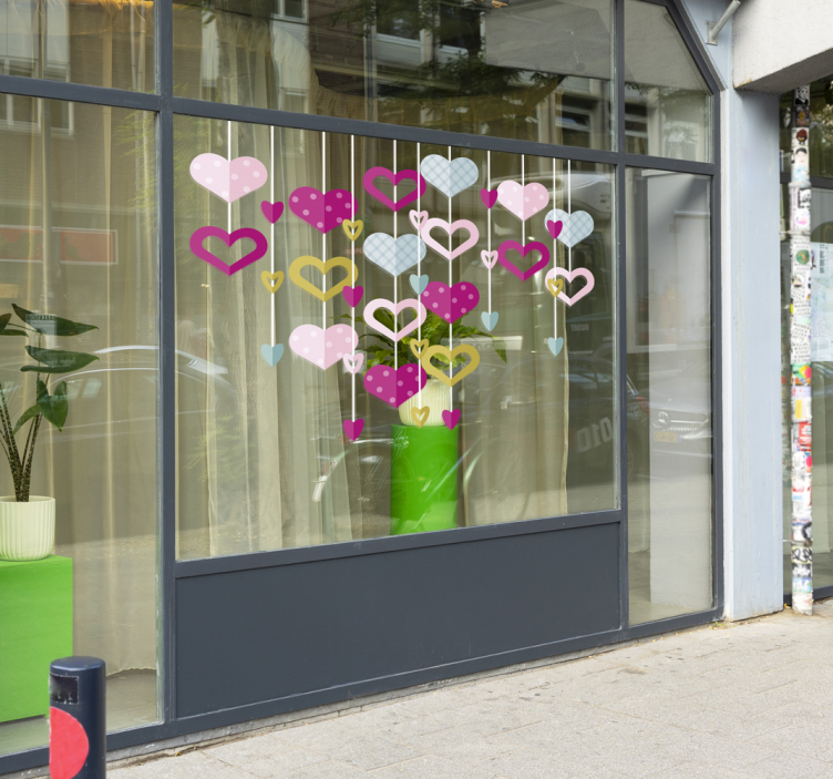 하트 화환 벽 스티커 - TenStickers