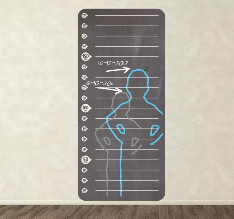 높이 측정 차트 칠판 스티커 - TenStickers