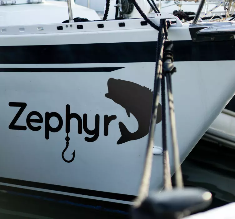 맞춤 스티커 낚시와 물고기낚시와 물고기를 바라보다 - TenStickers