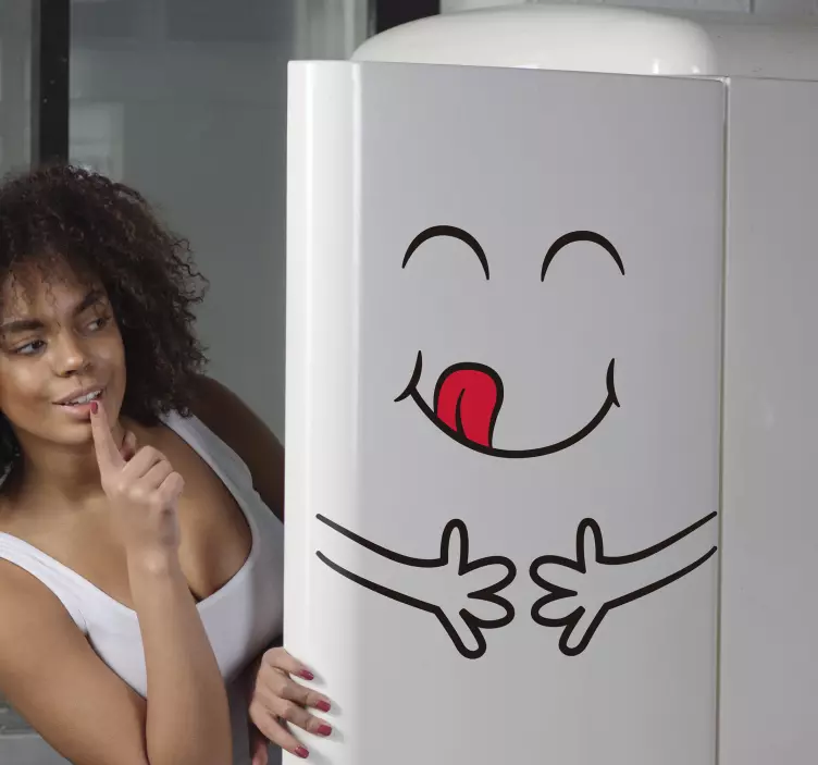 배고픈 냉장고 비닐 스티커 - TenStickers