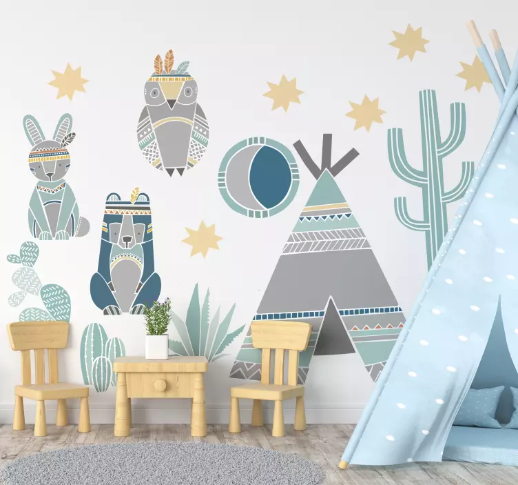 인디언 전통 기호 홈 벽 스티커 - TenStickers