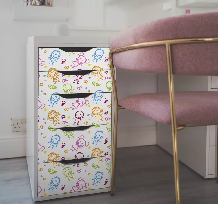 유아 소년과 소녀 패턴 가구 데칼 - TenStickers