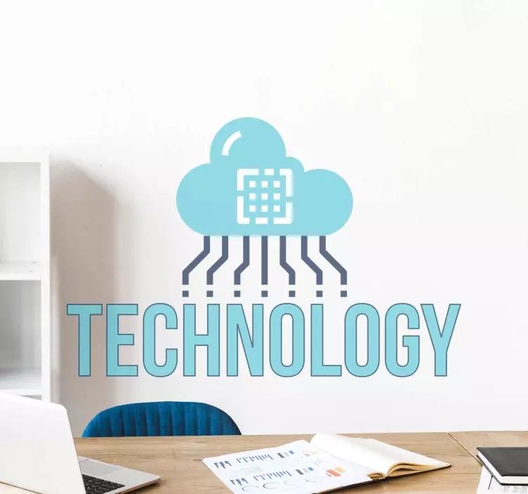 인터넷 및 기술 벽 스티커 클라우드 데이터 연결성 - TenStickers