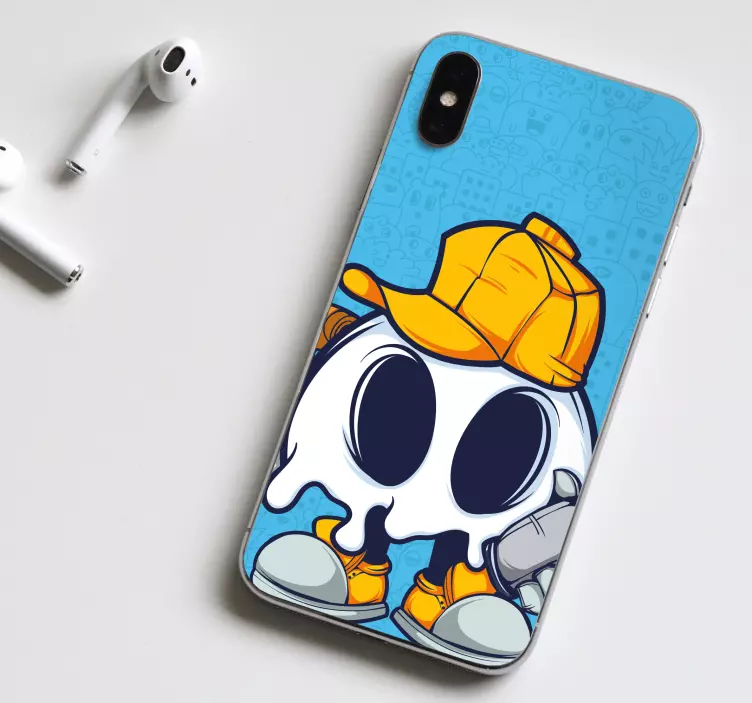 아이폰 스티커 모자 쓴 유령 캐릭터 - TenStickers