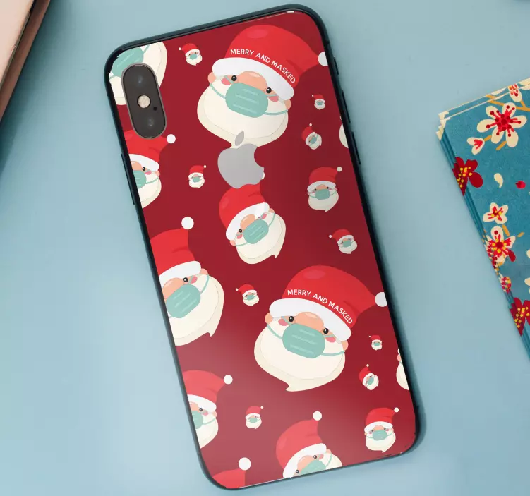 아이폰 스티커 메리 산타 얼굴 - TenStickers