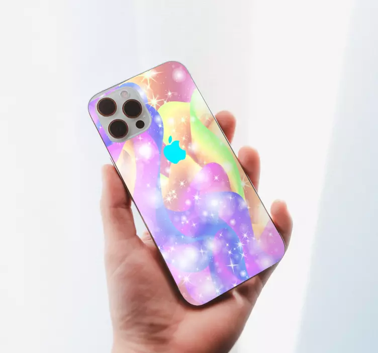 아이폰 스티커 반짝이는 컬러 웨이브 - TenStickers