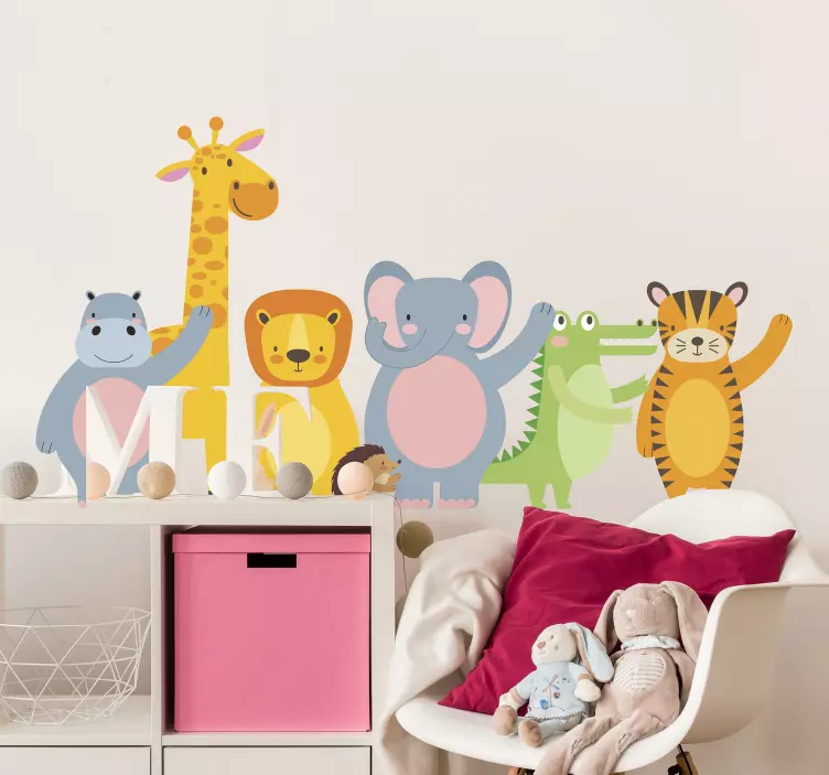 정글 강아지 일러스트 스티커 - TenStickers